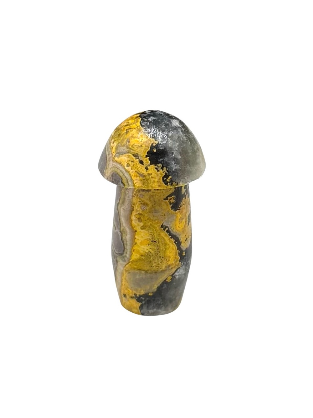 Bumblebee Jasper Mushroom Carved Crystal Stone Gift Decor